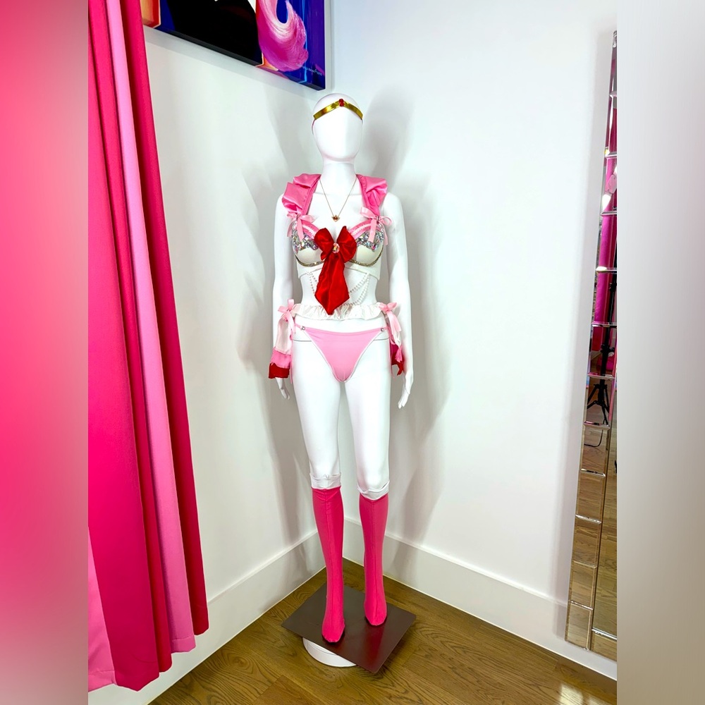 Sailor Moon Chibiusa Cosplay Sexy Costume Bra 5 Piece Set